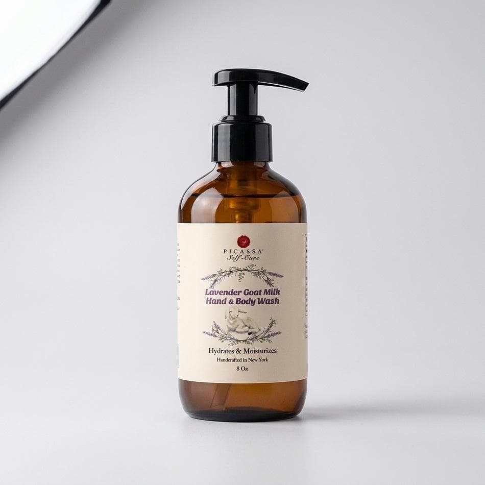 Goat Milk Body Wash, Organic Goat’s Milk, Moisturizing Cleanse for Dry Skin, Lavender or Rose Scent, 1 Bottle