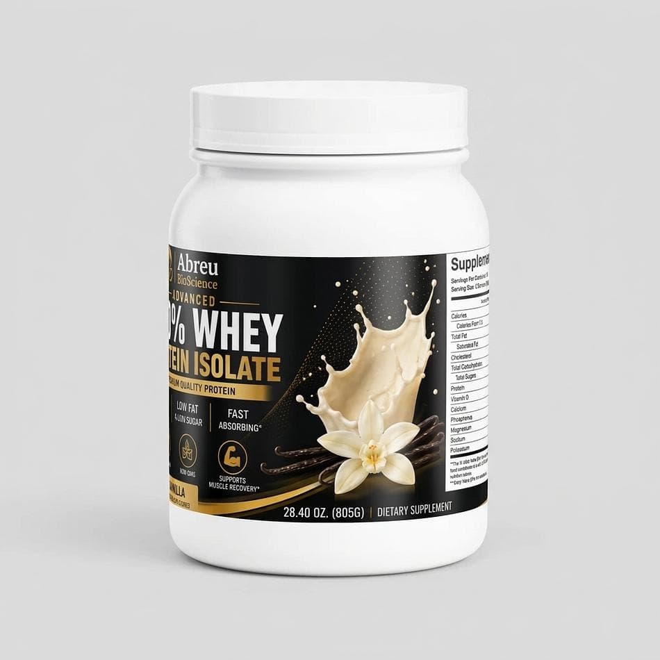 Whey Protein Isolate Powder, Vanilla, with MCT Oil & Apple Pectin, Muscle Recovery Support, 28.4 oz (805 g)