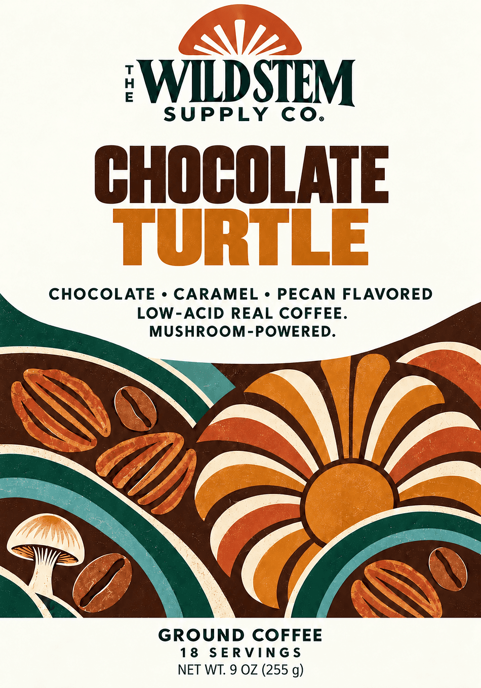Chocolate Turtle Mushroom Coffee - 9 ounce bag