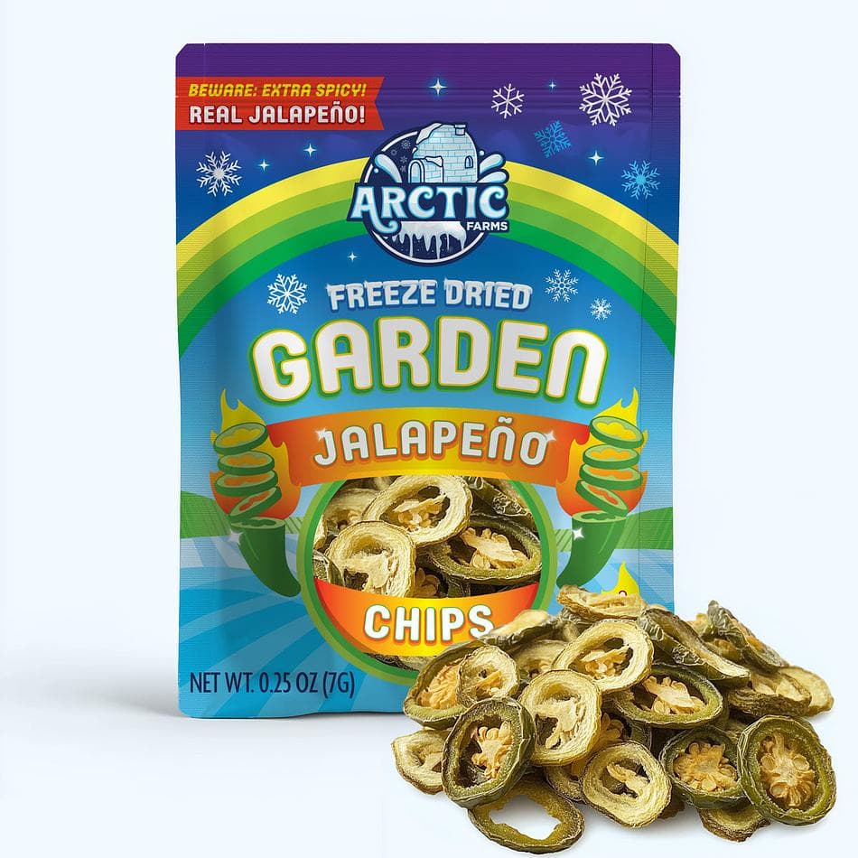 Freeze-Dried Jalapeno Chips, Extra Spicy, Crunchy Snack & Topping, Resealable Bag (0.25 oz)