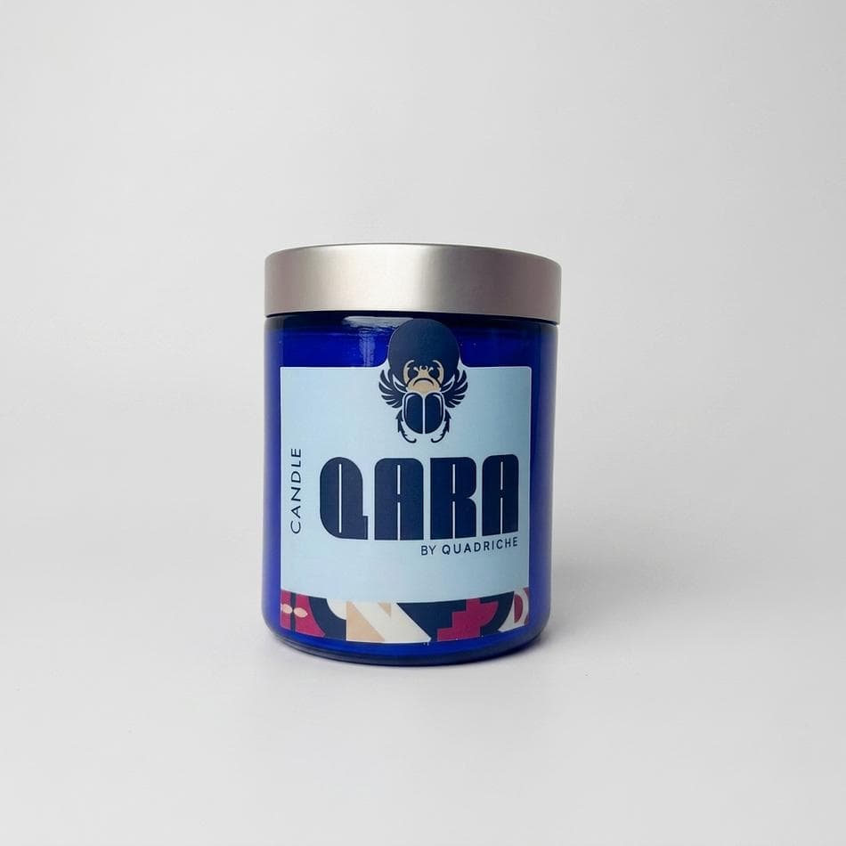 DEW by Quadriche, 8 oz  Coconut Soy Wax Jar Candle (Cobalt Glass)