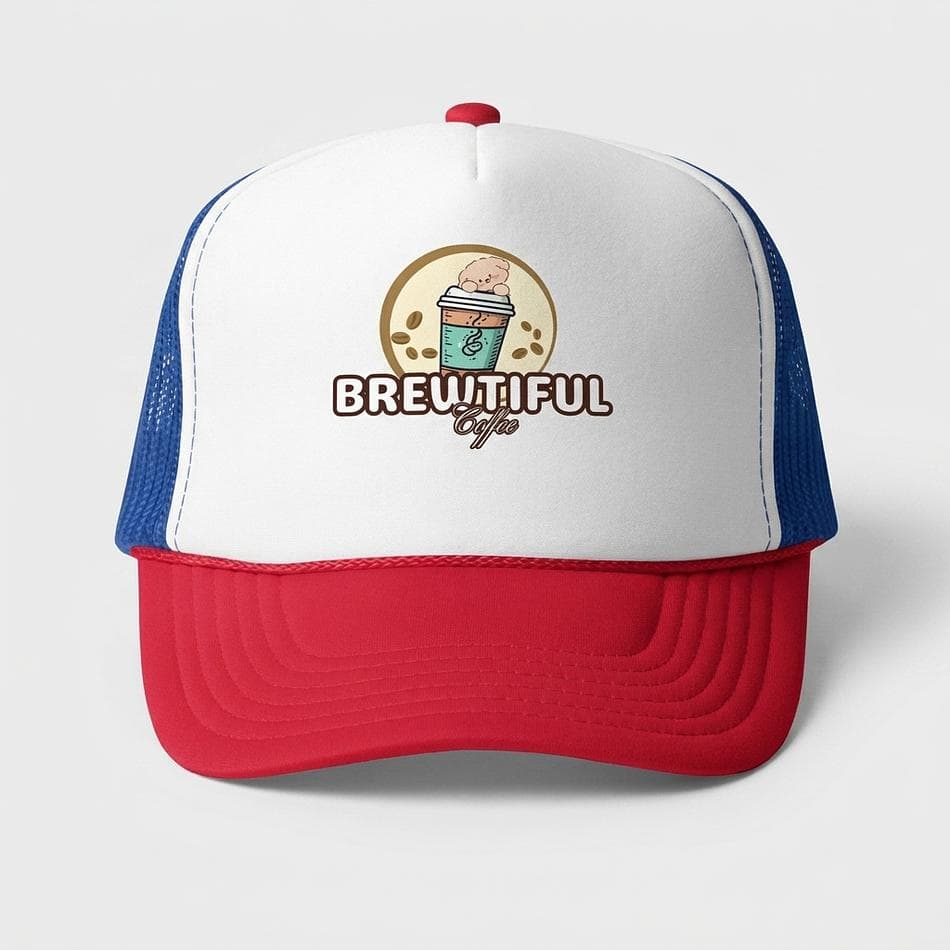 Foam Trucker Hat, Polyester & High-Density Foam, Breathable Mesh Back, High-Profile 5-Panel Snapback, One Size