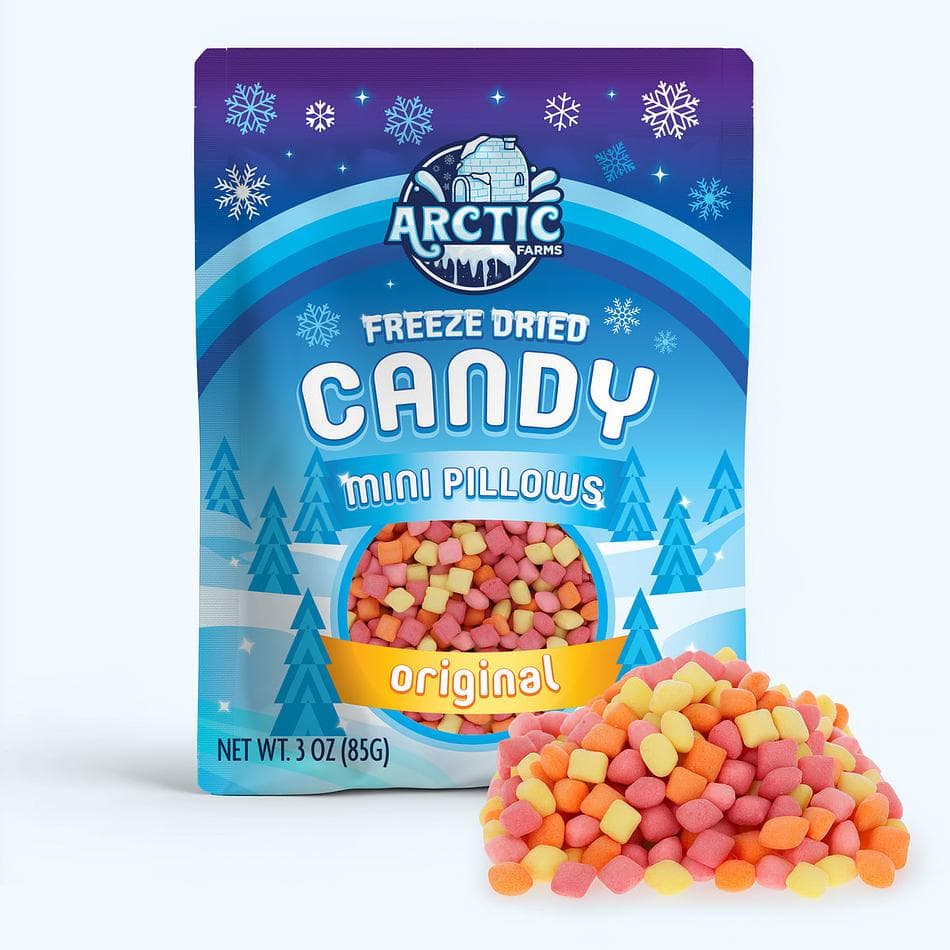 Freeze-Dried Mini Pillows, Original, Light, Airy, Ultra-Fruity Candy Bites, Resealable Bag (3 oz)