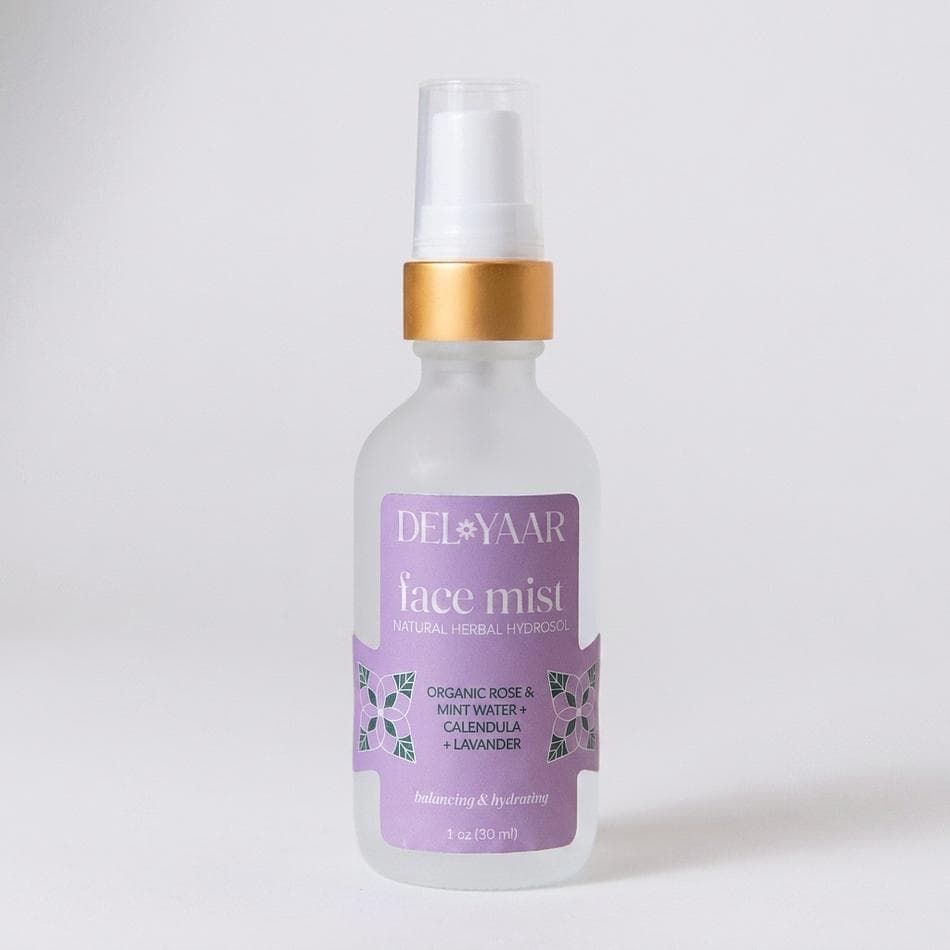 Botanical Face Mist, Rose Water + Lavender + Mint Hydrosols, Hydrate & Calm, Alcohol-Free, 30 ml Spray