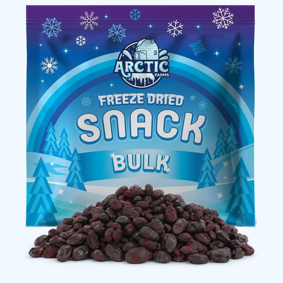 Freeze-Dried Organic Honeyberries, Tart-Sweet Superfruit Snack, Grown in North America, Bulk Bag (16 oz)