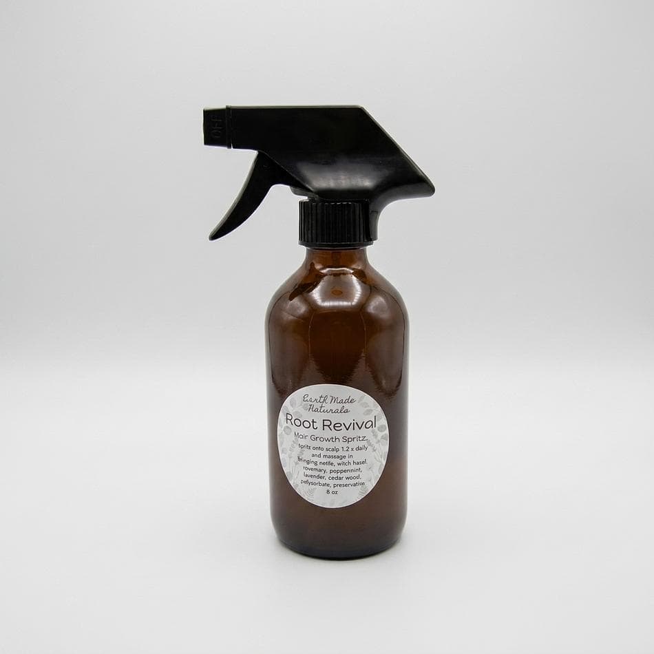 Herbal Hair Growth Spritz, Nettle & Witch Hazel, Rosemary + Peppermint, Reduce Shedding, 8 oz Glass Spray Bottle
