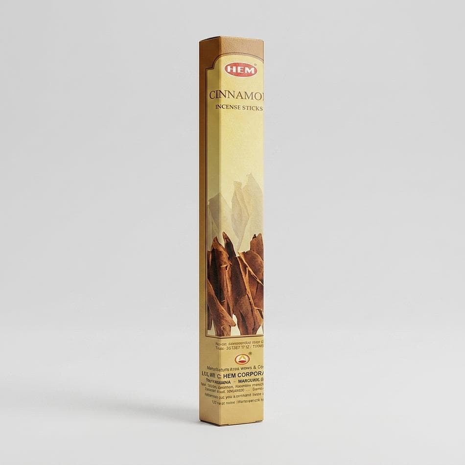 Cinnamon Incense Sticks, Warm Spiced Aroma, Calming Home Fragrance, 20-Stick Hexagon Tube