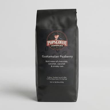 Guatemalan Peaberry Coffee Beans, Chocolate & Caramel Notes, Air-Roasted Fresh, Whole Bean or Ground, 1 lb