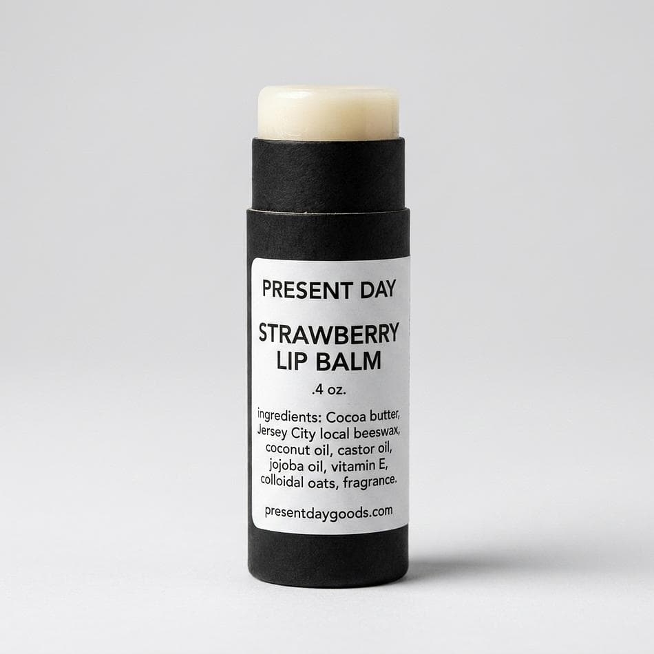 Beeswax Lip Balm Stick, Colloidal Oats & Cocoa Butter, Deep Hydration, Plastic-Free Paper Tube, 1 Tube