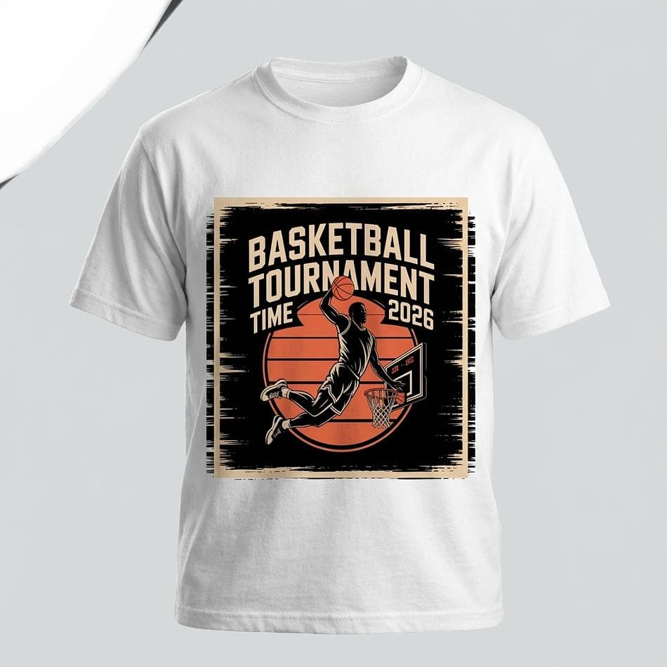 Basketball Tournament Graphic T-Shirt, Preshrunk Cotton, Classic Fit, Unisex S–5XL, 6 Colors
