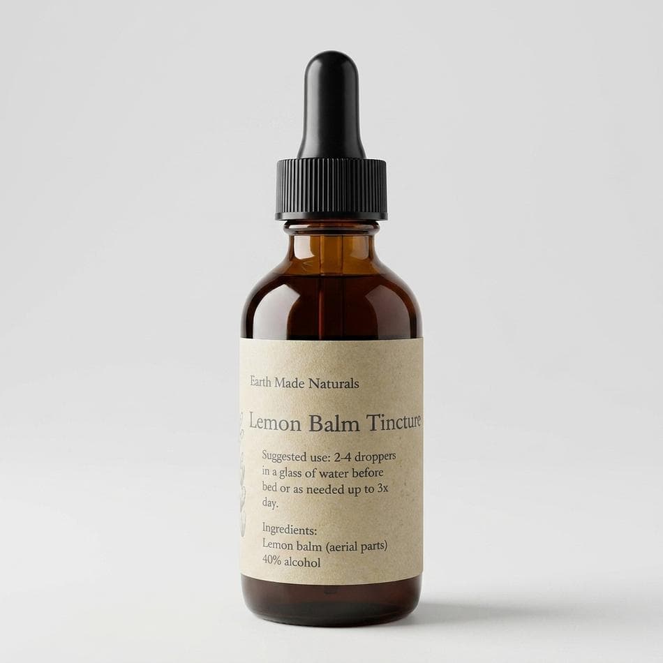 Lemon Balm Herbal Tincture, Melissa Officinalis, Calm & Relaxation Support, 1 oz Liquid Drops