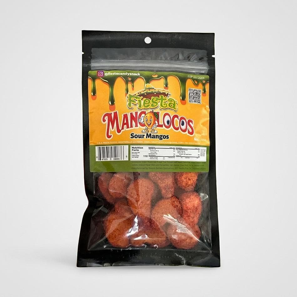 Chamoy Mango Gummy Blocks, Sour Mango Candy, Sweet & Spicy Snack, 6 oz Bag
