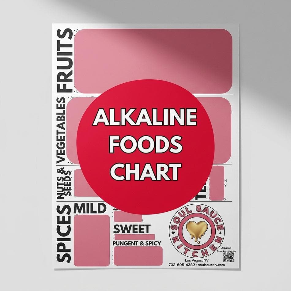 Printable Alkaline Foods Chart + Grocery List, Minimalist Kitchen Guide, Instant Digital Download, 5 Sizes (8x10–18x24, A4)