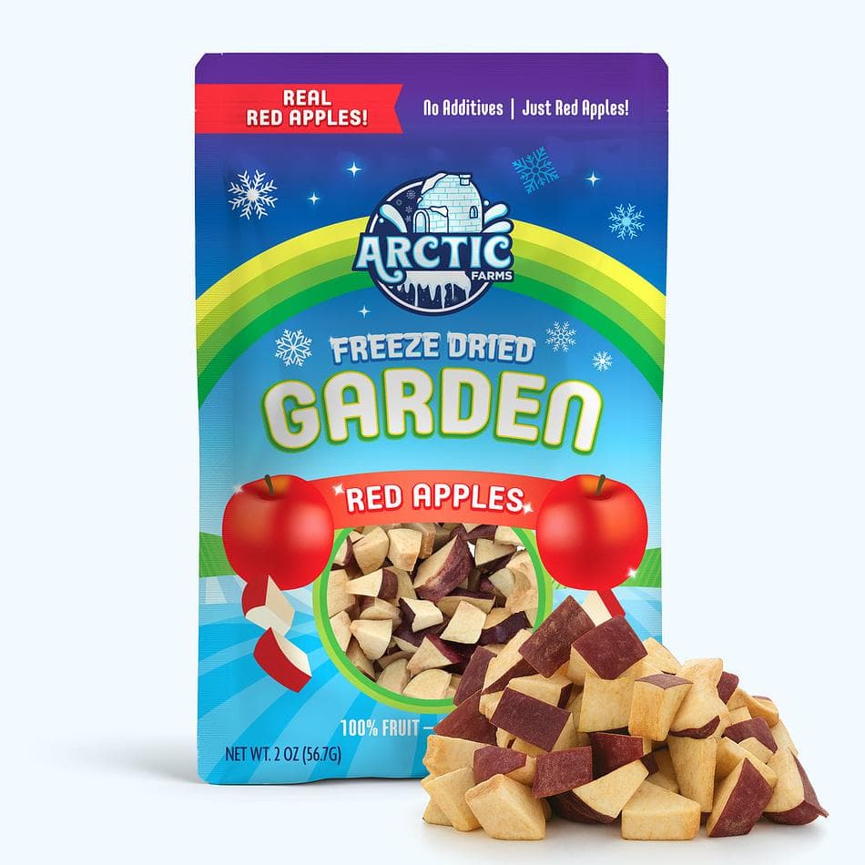 Freeze-Dried Red Delicious Apple Pieces, Naturally Sweet, Soft-Crisp Fruit Snack, Large Resealable Bag (2 oz)