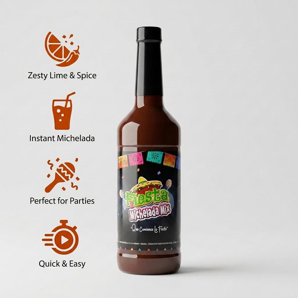 Michelada Mix, Lime & Mexican Spices, Bold Spicy Beer Cocktail Mixer, Bottle, 32 oz