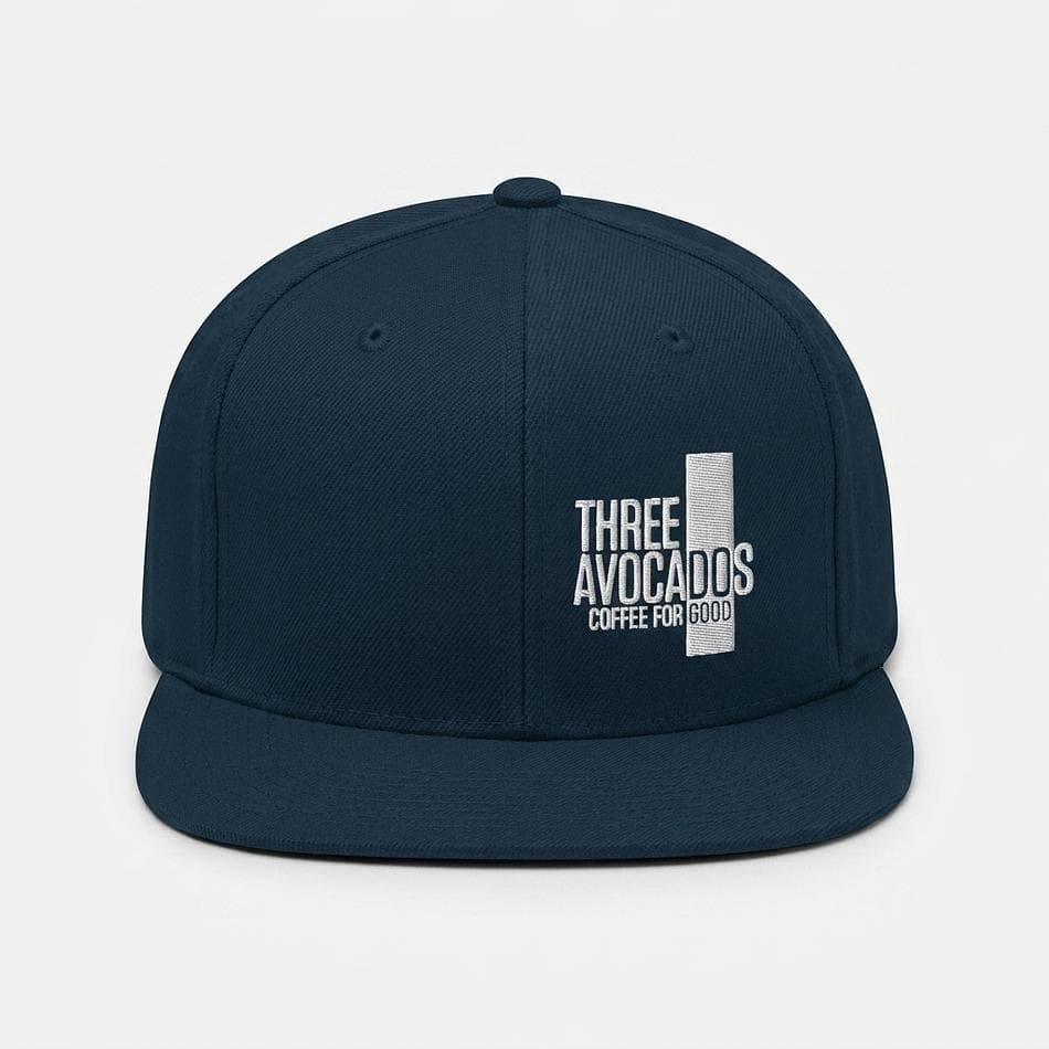 Structured Flat Brim Snapback Hat, Acrylic Wool Blend, Adjustable Fit, Coffee Lover Gift, 1 Hat (21 5/8–23 5/8 in)