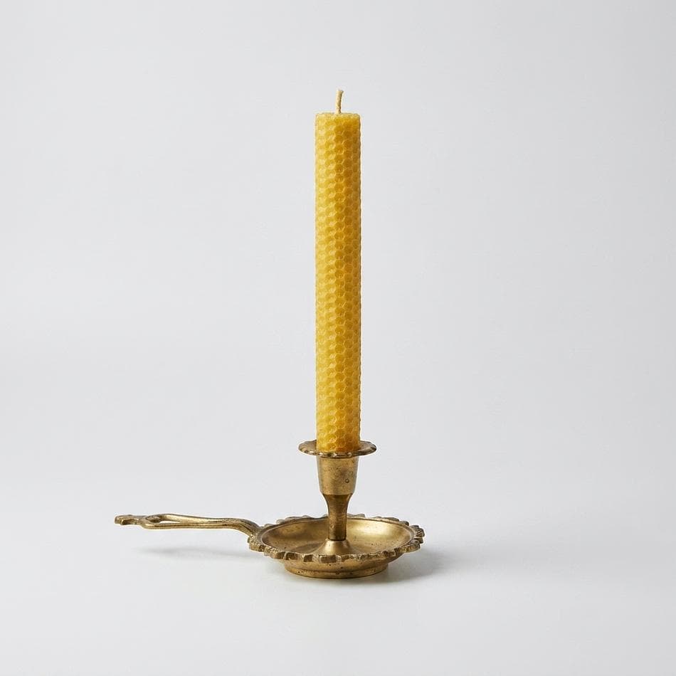 Beeswax Taper Candles, 100% Pure Untreated Beeswax, Clean Burn Golden Glow, Set of 2, 5–6 Hour Burn Time