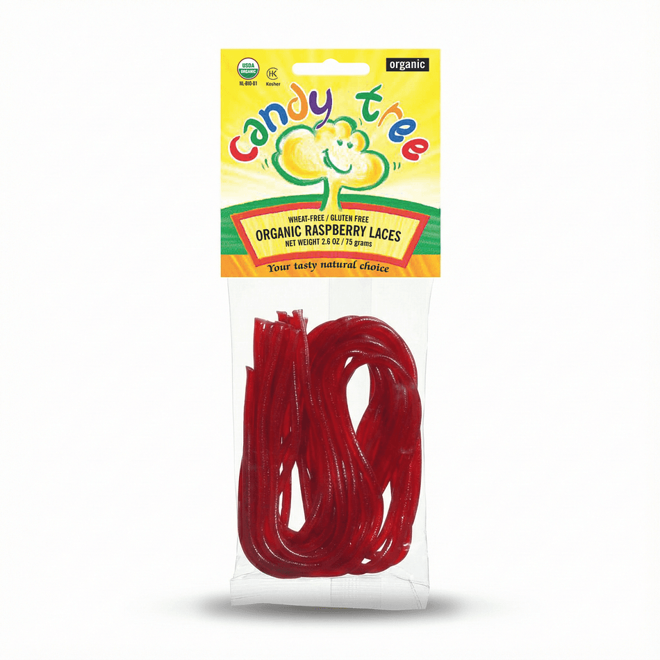 Organic Raspberry Licorice Laces, Fruit Juice Sweetened, Vegan & Gluten-Free, Non-GMO, 2.6 oz Bag