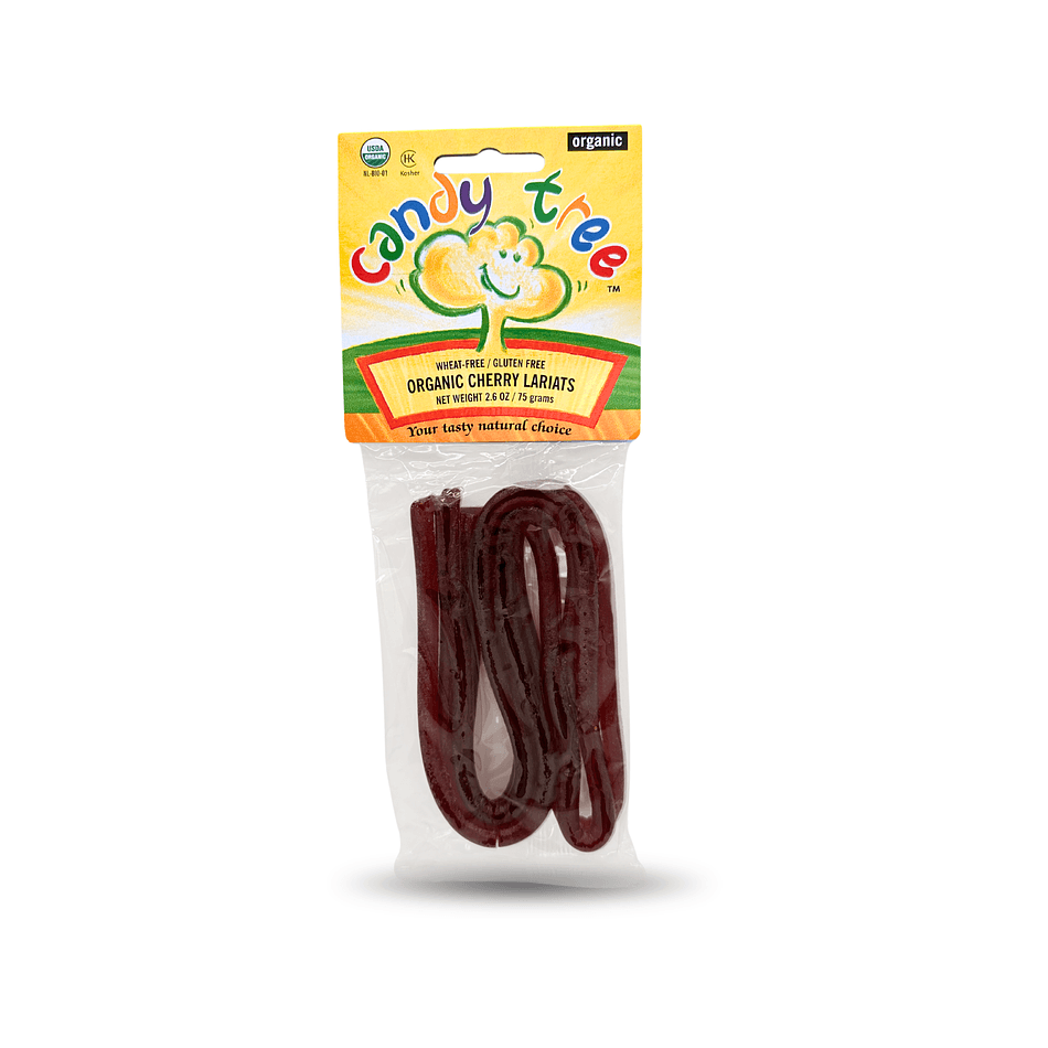 Organic Cherry Licorice Lariats, Fruit Juice Sweetened, Vegan & Gluten-Free, USDA Organic, 2.6 oz Bag