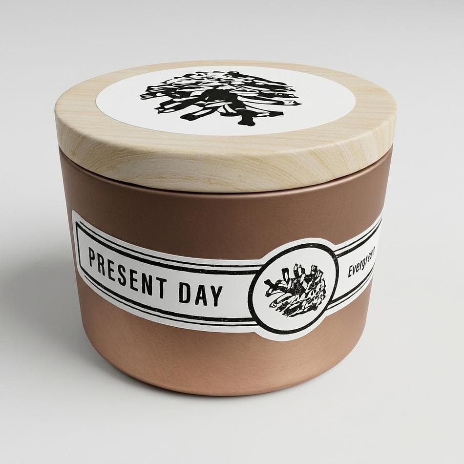 Evergreen Scented Candle Tin, Coconut Wax Blend, Eucalyptus Lavender Pine, Clean Burn, 6 oz, 30 Hr