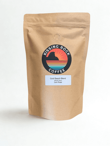 Gold Beach Blend
Dark Roast Coffee Blend, Full-Bodied Low Acid, Toasted Walnut Notes, 12 oz Bag