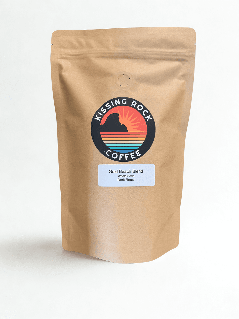 Gold Beach Blend
Dark Roast Coffee Blend, Full-Bodied Low Acid, Toasted Walnut Notes, 12 oz Bag