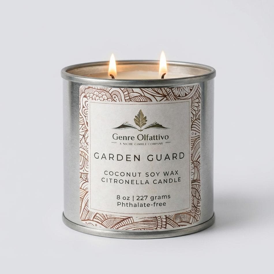 Citronella Outdoor Candle, Coconut Soy Wax, Mosquito-Deterrent Patio Scent, 8 oz 1/2 Pint Aluminum Paint Can with Lid