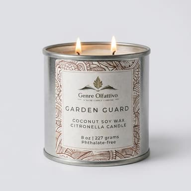 Citronella Outdoor Candle, Coconut Soy Wax, Mosquito-Deterrent Patio Scent, 8 oz 1/2 Pint Aluminum Paint Can with Lid