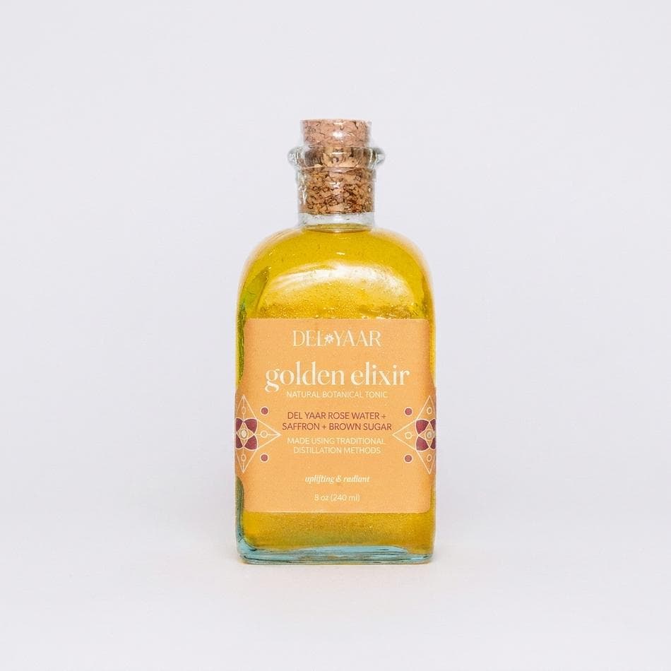 Saffron Rose Syrup Wellness Elixir, Rose Water, Mood & Calm Ritual Drink Concentrate, Refrigerated, 1 Bottle