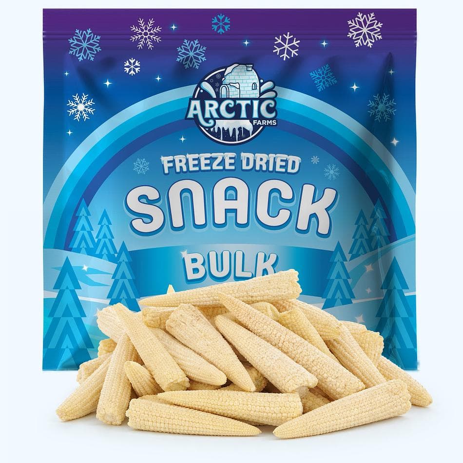 Freeze-Dried Baby Corn, Light, Crisp, Single-Ingredient Vegetable Snack, Bulk Bag (8 oz)