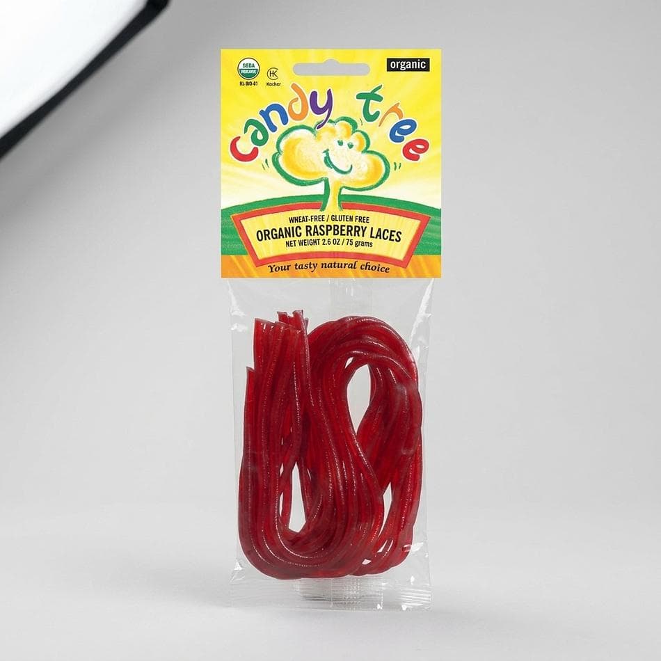 Organic Raspberry Licorice Laces, Fruit Juice Sweetened, Vegan & Gluten-Free, Non-GMO, 2.6 oz Bag