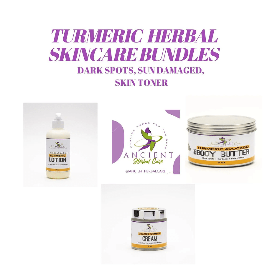 Turmeric Skincare Set, Organic Turmeric, Dark Spot & Pigmentation Care, Face Mask + Scrub + Cream, 3-Piece Bundle