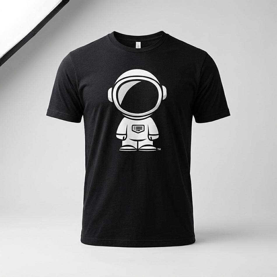 Unisex Cotton T-Shirt, Black, White Logo Graphic, Soft Everyday Tee, 1-Pack