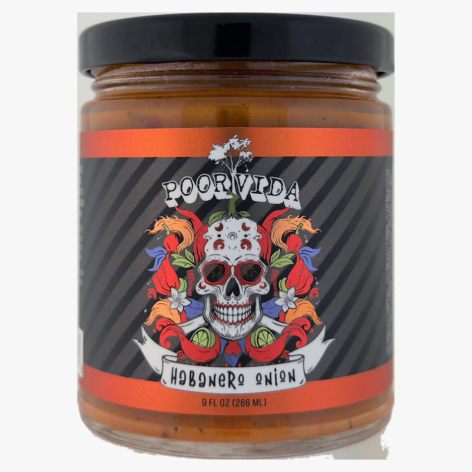 Habanero Onion Salsa, Fire Roasted Tomatoes & Sweet Onion, Medium-High Heat, Vegan, 9 oz Glass Jar