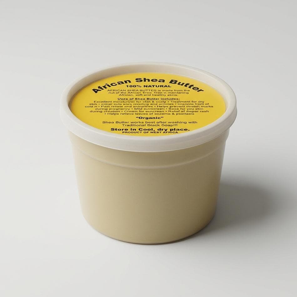 Unrefined Yellow Shea Butter, 100% Pure African Shea Nut Butter, Deep Moisture for Skin & Hair, 1 Jar