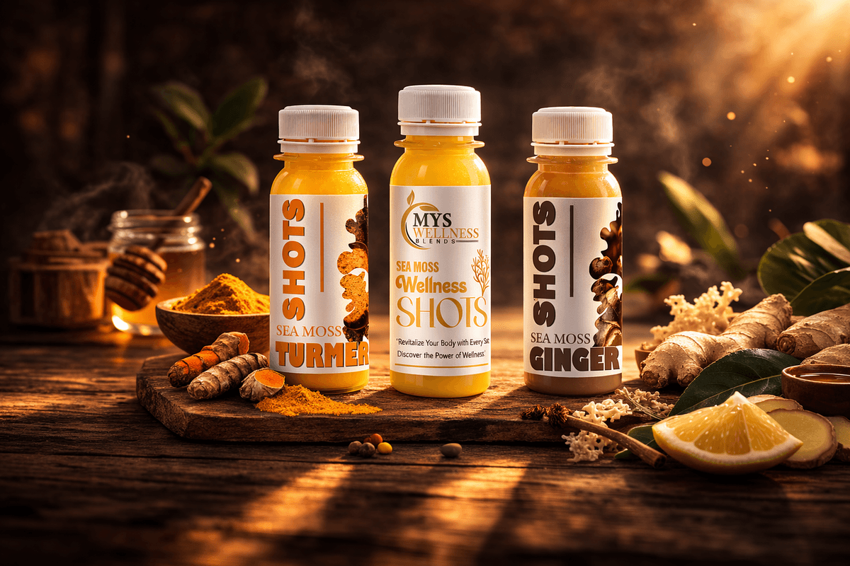 Sea Moss Wellness Shot Sampler, Ginger + Turmeric + Beet, Immune & Digestion Support, 12-Pack 2 oz Bottles