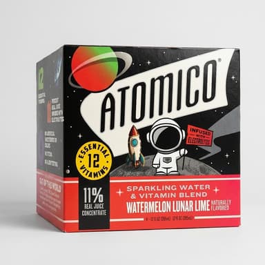 Sparkling Vitamin Water, Watermelon & Lime Juice, Vitamins C B D E + Electrolytes, Lightly Sweetened, 12-Pack