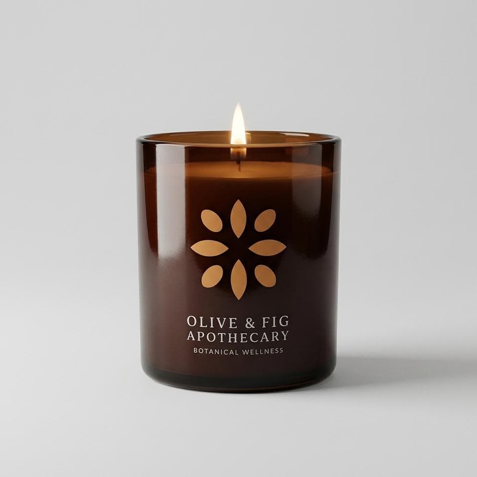 Scented 2-Wick Candle Ember Bean, Coconut Apricot Wax, Smoked Vanilla & Amber, 11 oz (50+ Hr Burn)