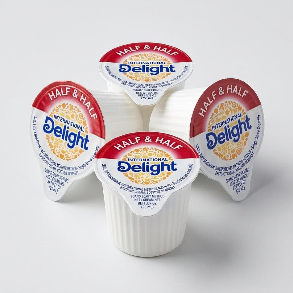 Half & Half Coffee Creamer Singles, Real Dairy, Shelf-Stable, Kosher, 384 Count (9 mL Cups)