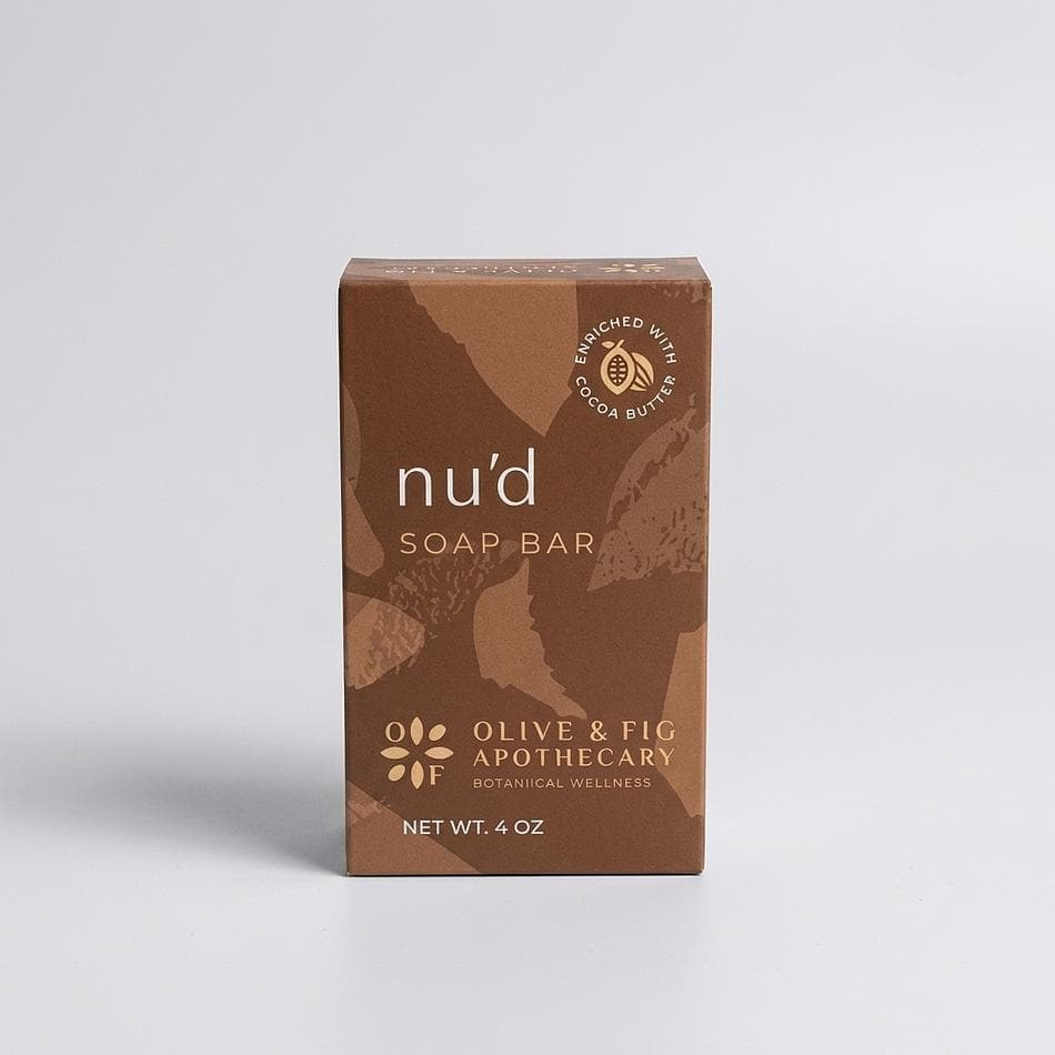 Handcrafted Soap Bar Nu’d, Coconut & Santal, Cocoa Butter + Kaolin Clay, Moisturizing Cleanse, 4 oz