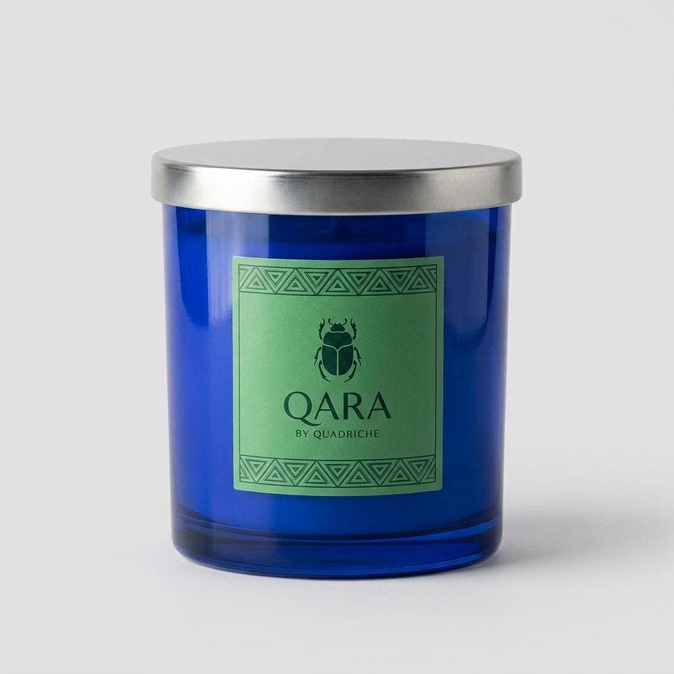 EMBER & INK by Quadriche Scented Coconut Soy Candle, Leather & Pine + Peppercorn, Moody Woody Home Fragrance, 8 oz Glass Jar