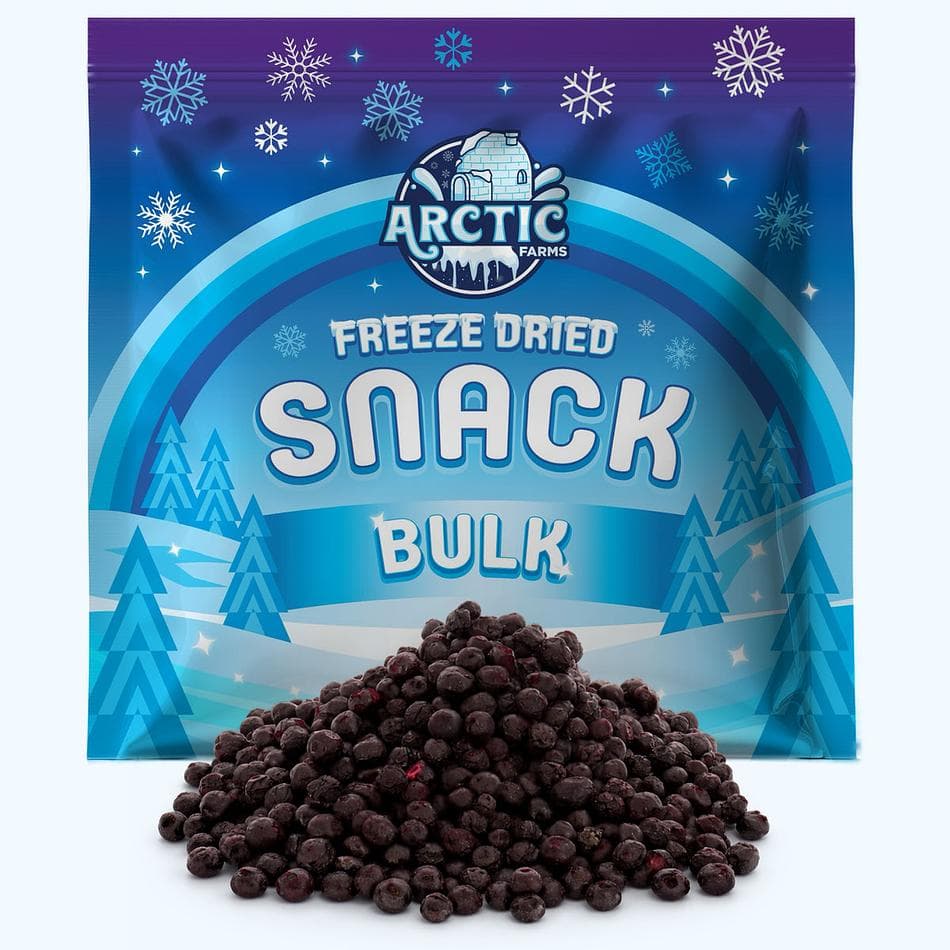 Freeze-Dried Wild Bilberries, Deep, Tart, Antioxidant-Rich Nordic Berry Snack, Bulk Bag (17 oz)
