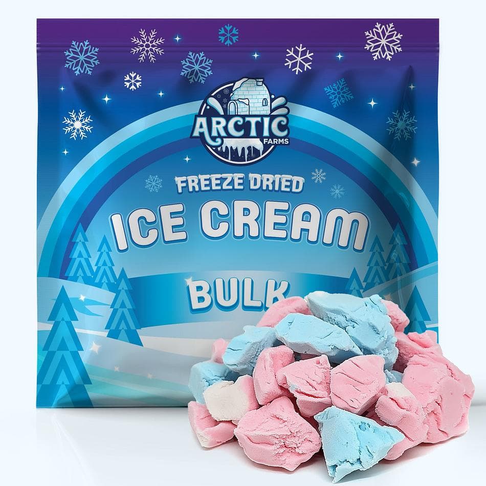 Freeze-Dried Ice Cream Bits, Cotton Candy Mix, No-Melt Crunchy Snack, Shelf-Stable, Bulk Bag (1 lb)