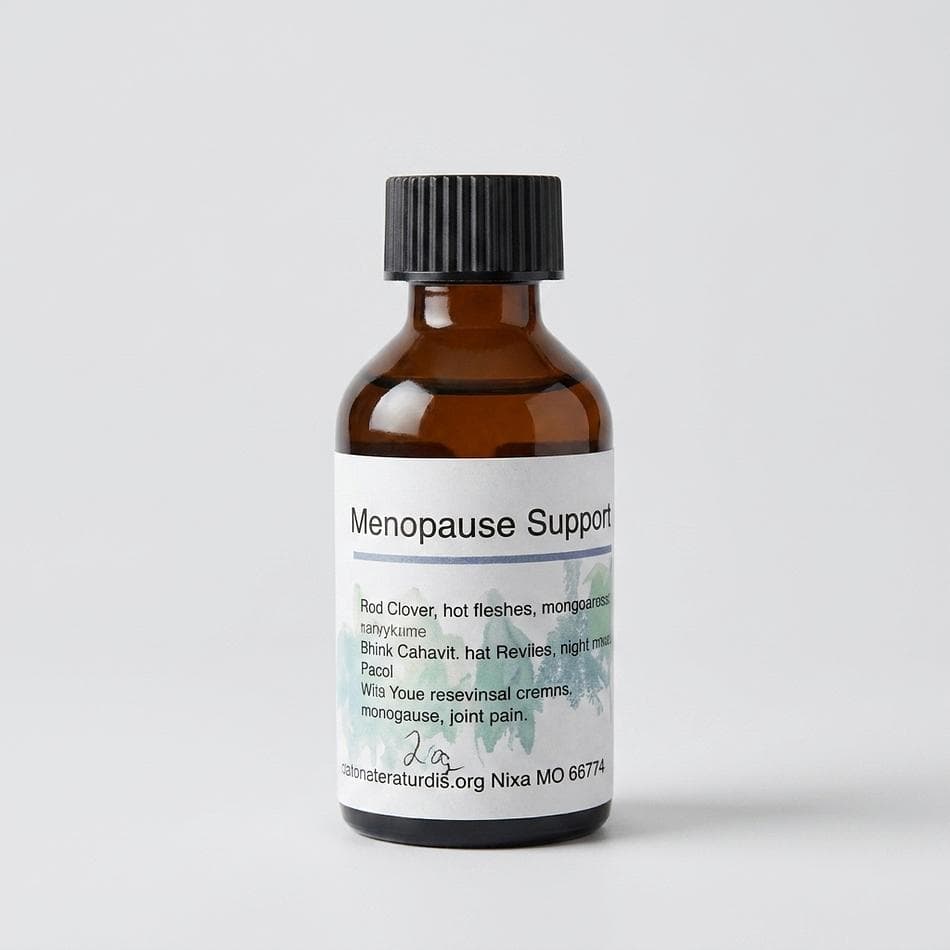 Menopause Support Herbal Tincture, Red Clover & Black Cohosh + Wild Yam, Hormone Balance & Comfort, 1 oz Dropper