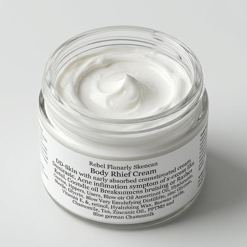 Eczema Relief Body Cream, Shea & Kokum Butter, Chamomile + Zinc Oxide, Itchy Dry Skin Barrier, 2 oz Glass Jar