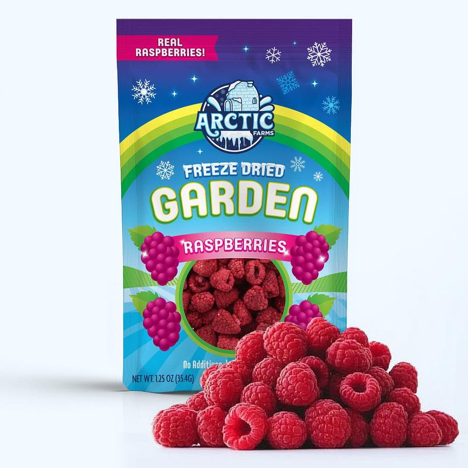 Freeze-Dried Whole Red Raspberry, Bright, Tangy Berry Snack, Large Resealable Bag (1.25 oz)