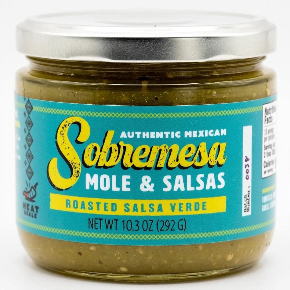 Roasted Tomatillo Salsa Verde, Tomatillos Onion & Garlic, Mild Heat, Versatile Taco & Chip Salsa, 1 Jar