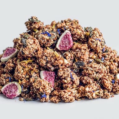 Nut-Free Chunky Seed Granola, Orange Blossom & Freeze-Dried Fig, Vegan Crunchy Clusters, 300g Jar / Refill Bag