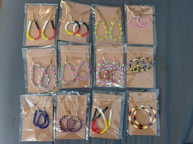 Beaded Earrings Hoops