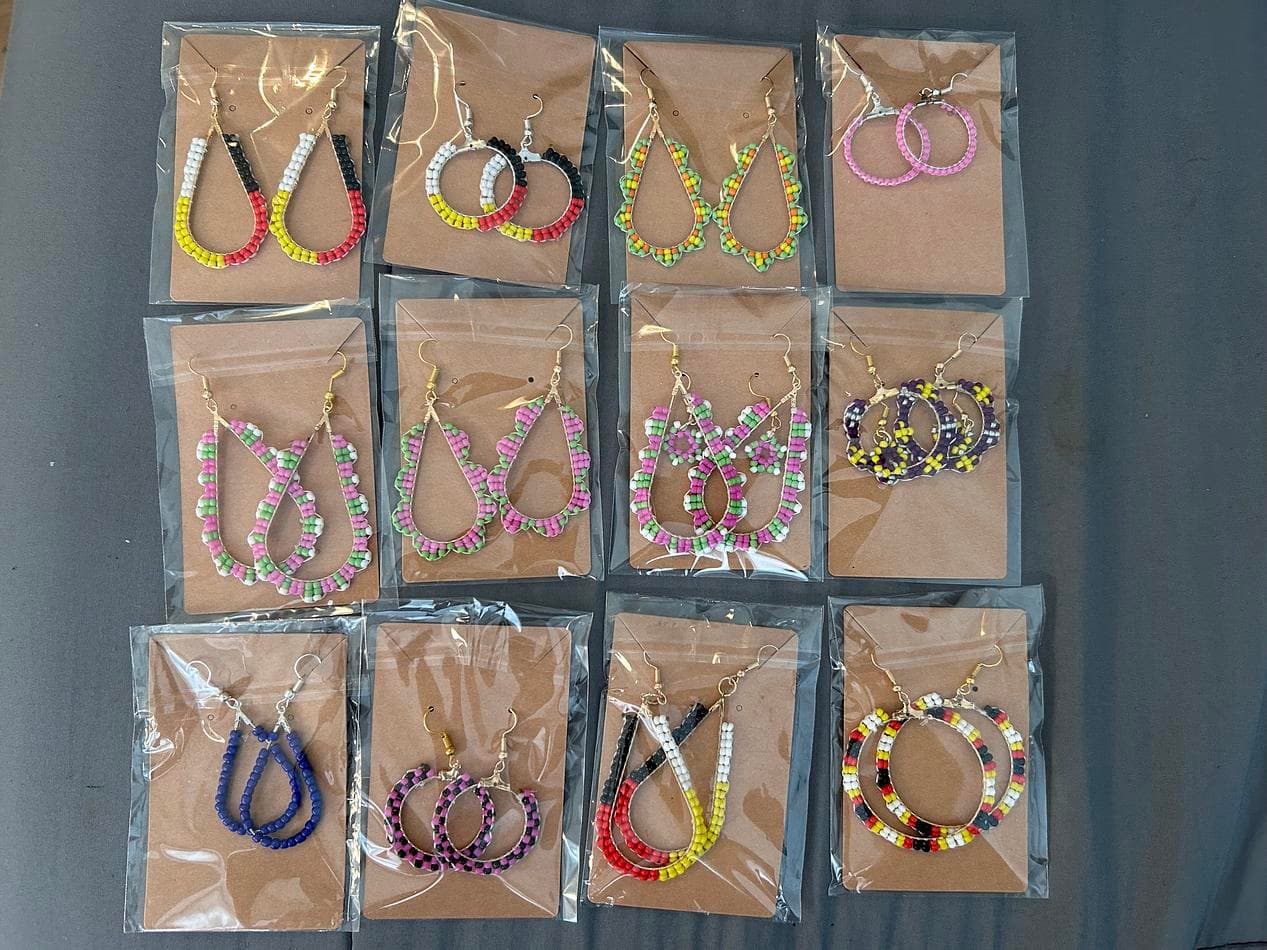 Beaded Earrings Hoops
